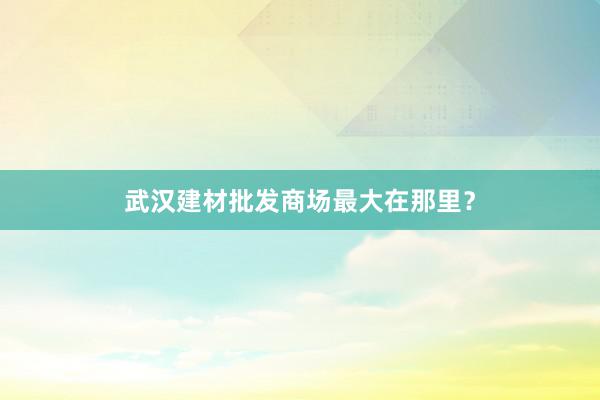 武汉建材批发商场最大在那里？
